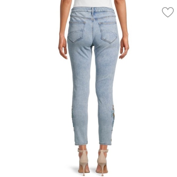 Driftwood Jackie High Rise Skinny Jeans Floral Embroidered Y2K 90’s Size 24 - Picture 2 of 15